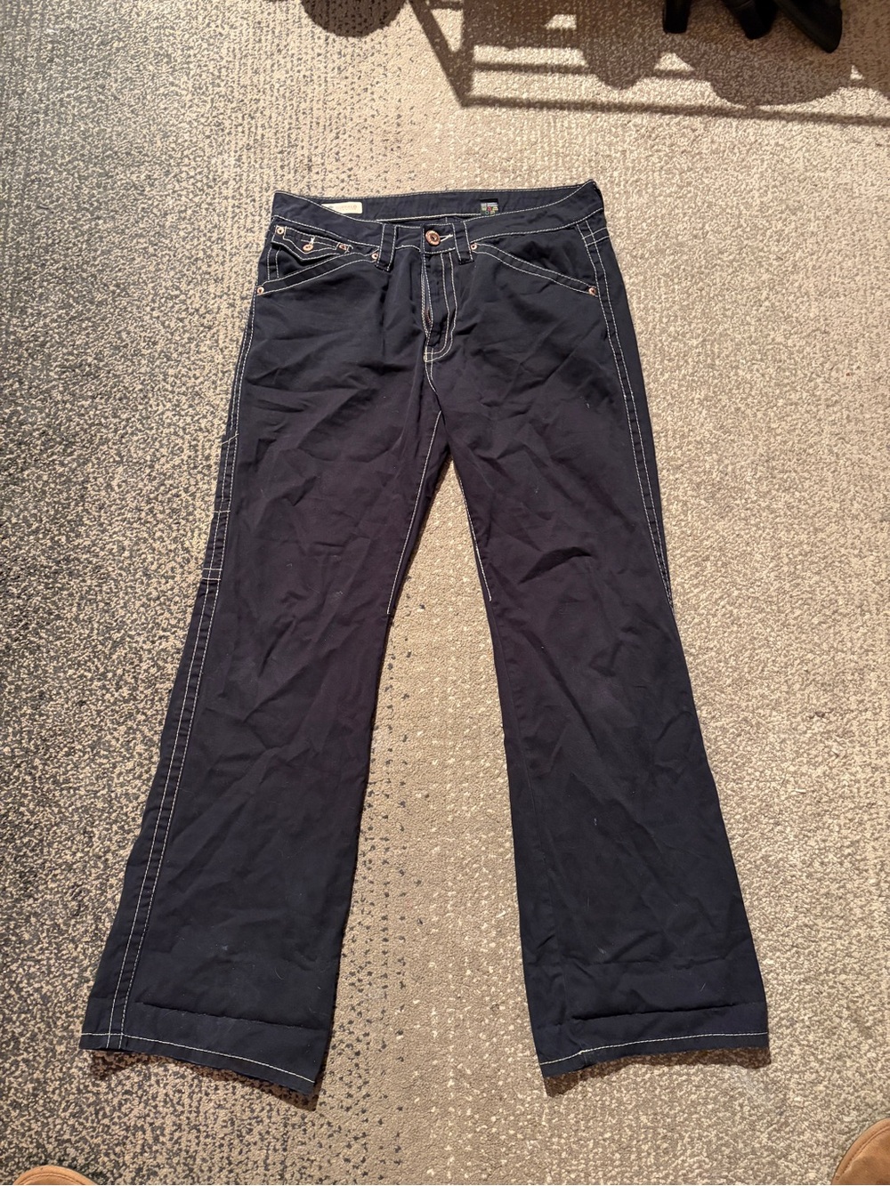 Buffalo David bitton black boot cut jeans with contrast stitch